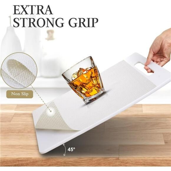 White Non Slip Shelf Liner Drawer Cabinet Liner Waterproof Kitchen Storage Mat - Picture 2 of 7